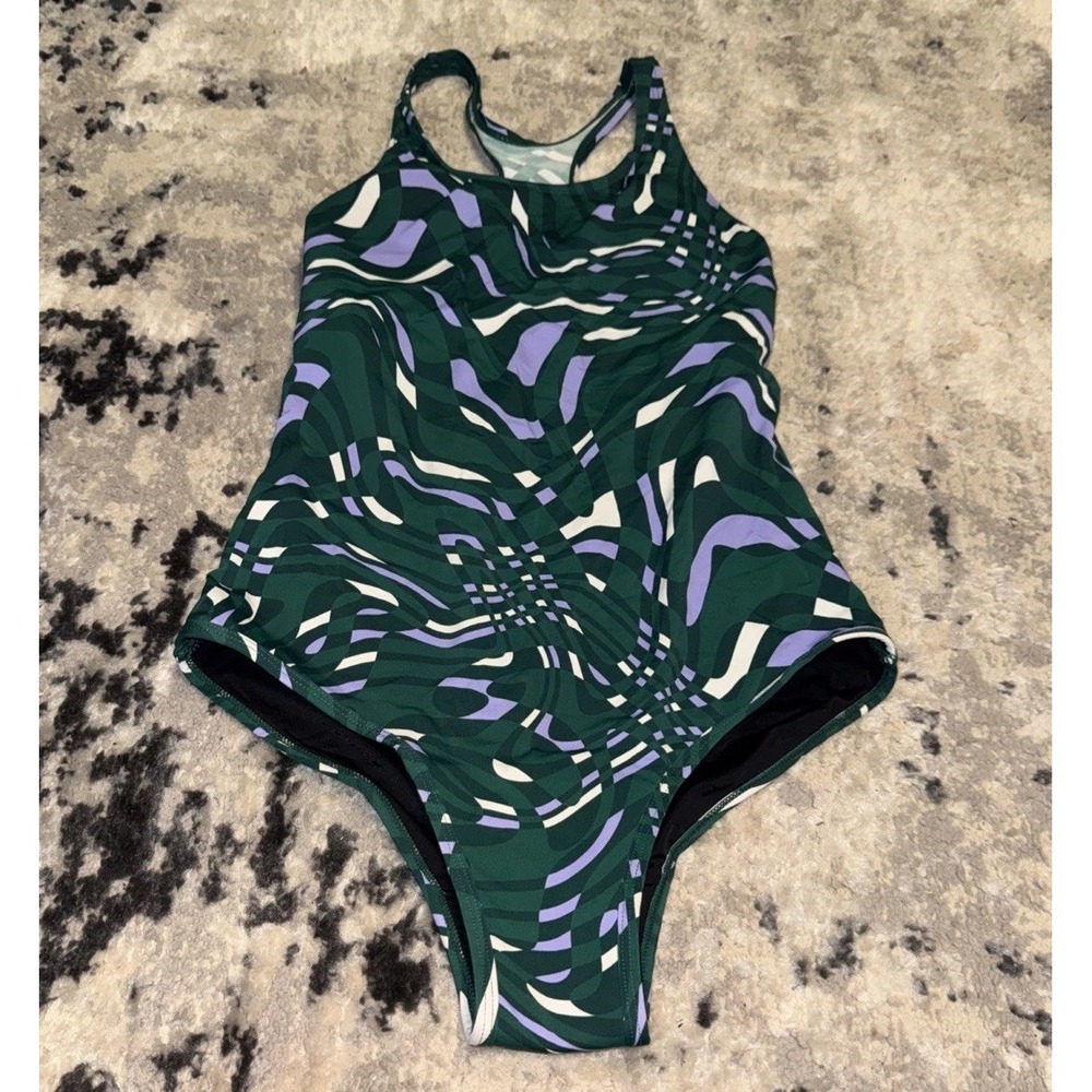 Kt. By Knix Teen Girls Sz Small Green Multi One Piece Period Swimsuit